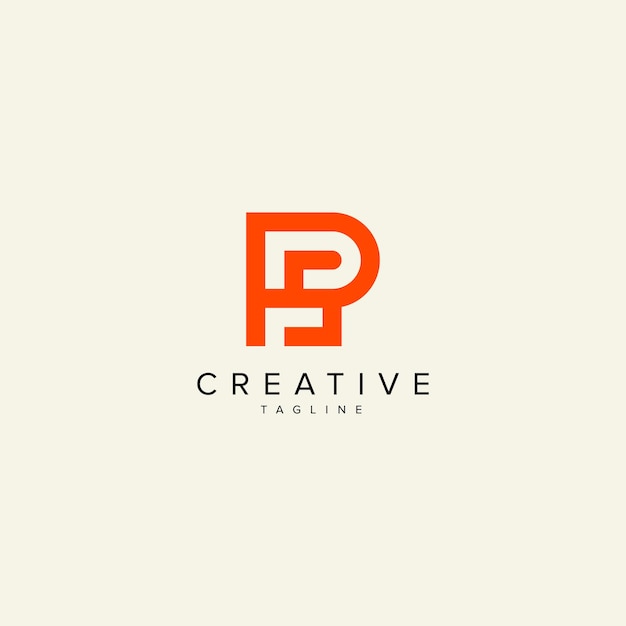 Alfabeto PS SP letra modelo vectorial de logotipo de estilo monograma moderno