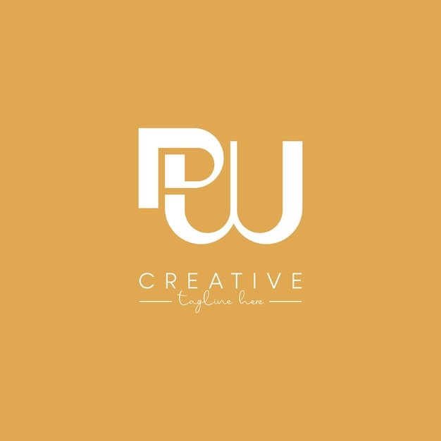Alfabeto PW WP Letra artística Diseño de logotipo elegante Vector basado en inicial