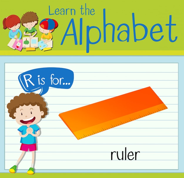 El alfabeto r de la tarjeta flash es para la regla
