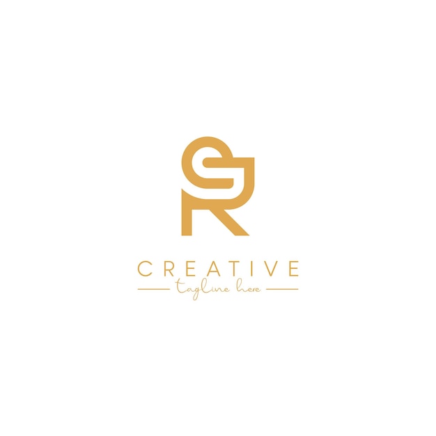 Alfabeto RE letra ER diseño de logotipo artístico basado en plantilla vectorial inicial