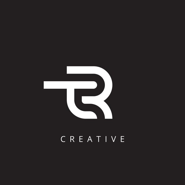 Alfabeto RT TR carta logo diseño plantilla vector ilustración