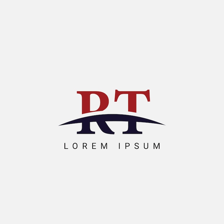 Vector alfabeto rt tr letra estilo monograma moderno elemento vectorial del logotipo