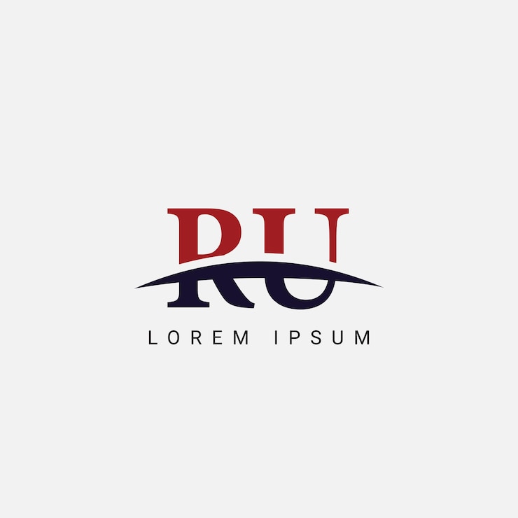 Vector alfabeto ru ur letra estilo de monograma moderno elemento vectorial del logotipo