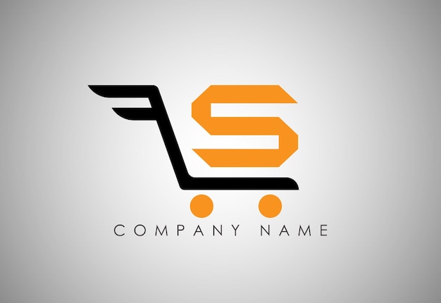 Alfabeto S El logotipo del carrito de compras diseña el concepto Ilustración Iconos
