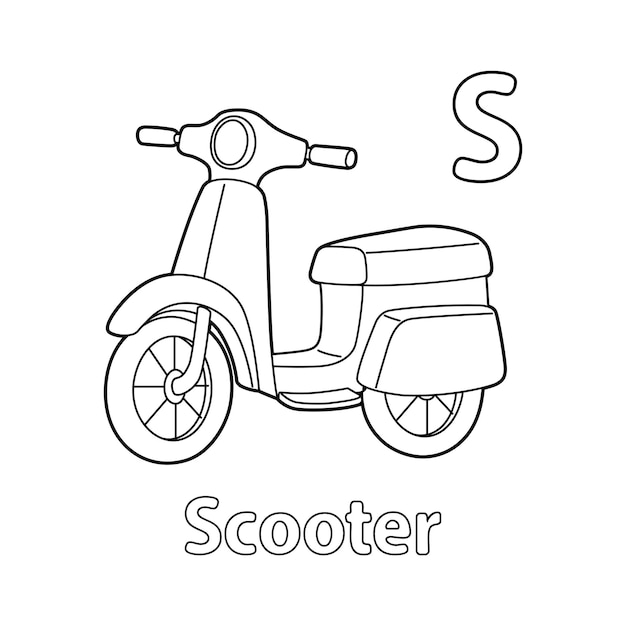 Alfabeto scooter abc para colorear