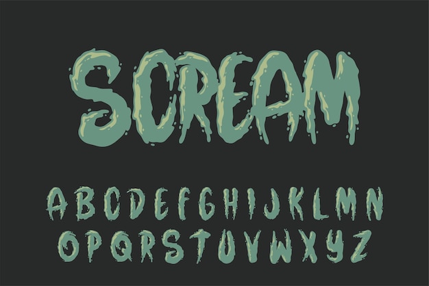 Alfabeto Scream Splash Tipo De Fuente Vector