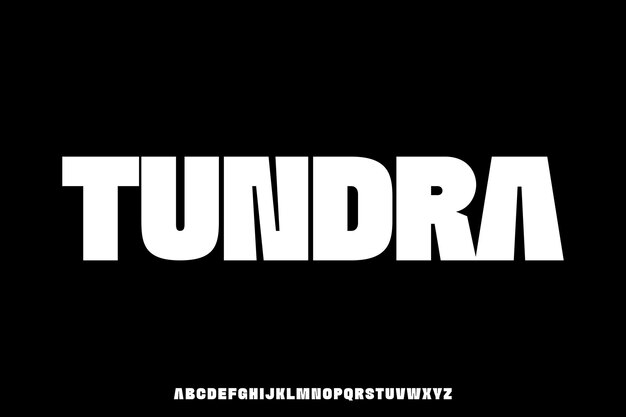 Alfabeto sin serif moderno en negrita fuerte Ilustración vectorial de fuente de visualización