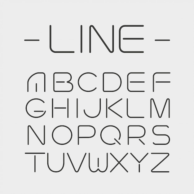 Vector alfabeto simple y minimalista en estilo de línea