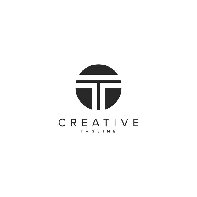 Alfabeto T letra de estilo moderno línea vector de elemento de logotipo