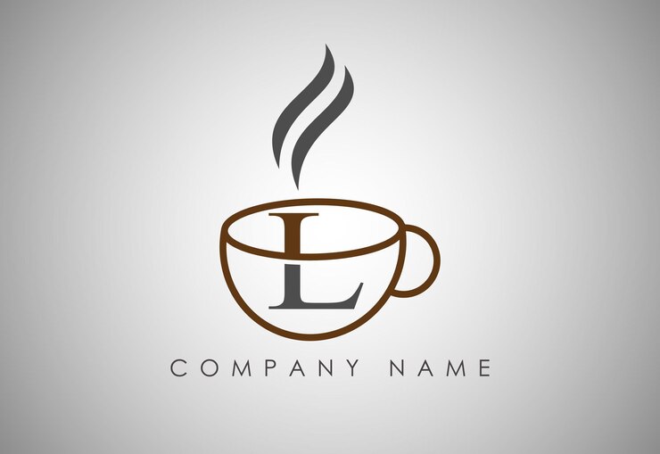 Alfabeto Taza de café Insignia de café Diseño del logotipo de la taza de café