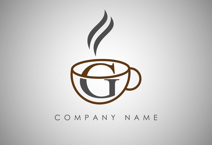 Alfabeto Taza de café Insignia de café Diseño del logotipo de la taza de café