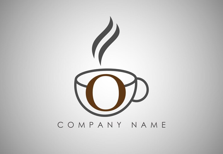 Alfabeto Taza de café Insignia de café Diseño del logotipo de la taza de café