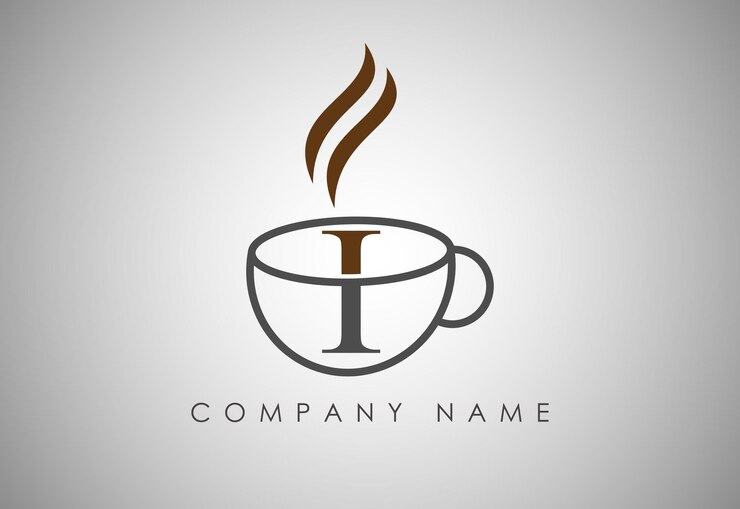 Alfabeto Taza de café Insignia de café Diseño del logotipo de la taza de café