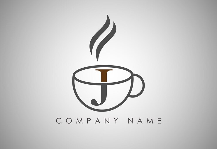 Alfabeto Taza de café Insignia de café Diseño del logotipo de la taza de café
