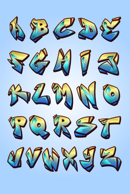 alfabeto texto vector dibujar graffiti