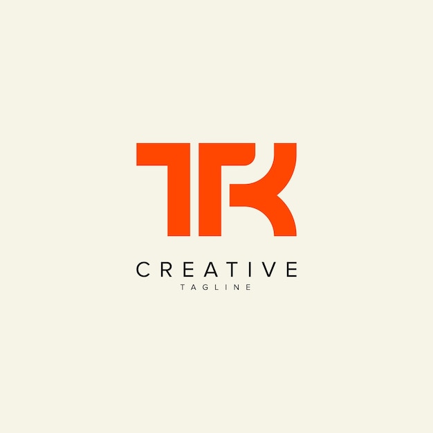 Alfabeto TK KT letra modelo vectorial de logotipo de estilo monograma moderno