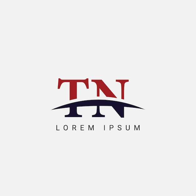 Alfabeto TN letra NT estilo de monograma moderno elemento vectorial del logotipo
