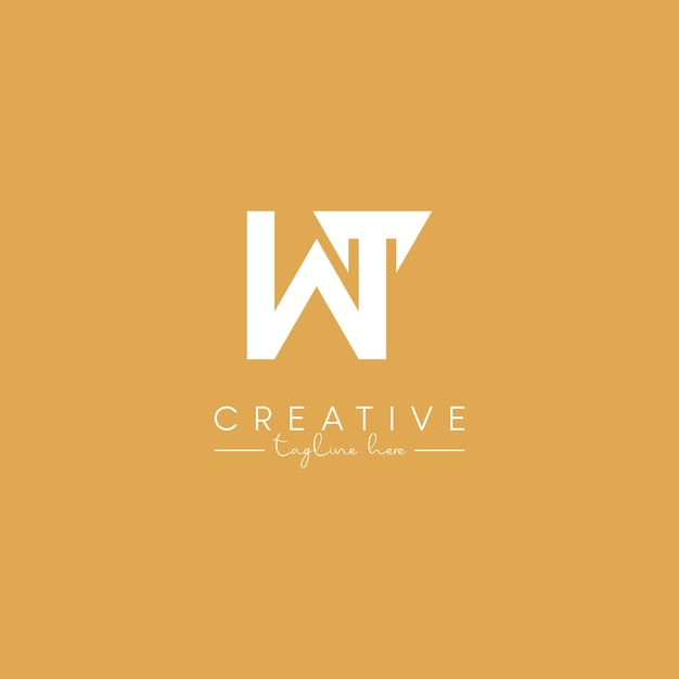 Alfabeto TW WT letra diseño del logotipo elementos vectoriales iniciales icono monograma