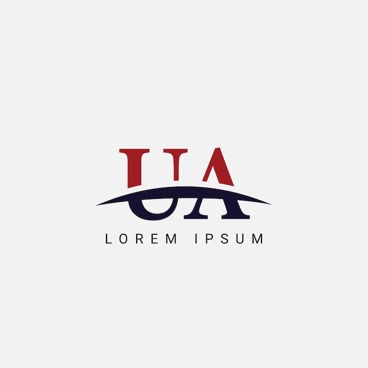 Vector alfabeto ua au letra estilo de monograma moderno elemento vectorial del logotipo