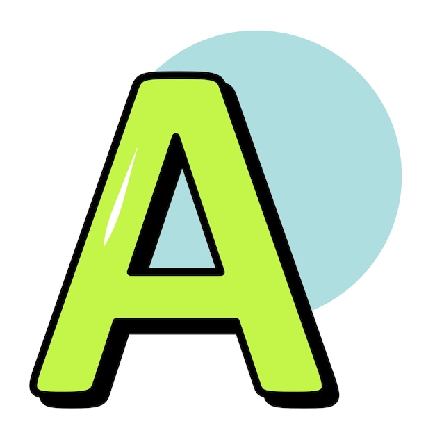 Alfabeto vectorial y círculo de letras Contorno de colores Paquete de iconos e ilustraciones