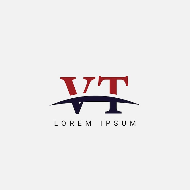 Alfabeto VT Letra de TV Elemento vectorial del logotipo de estilo monograma moderno