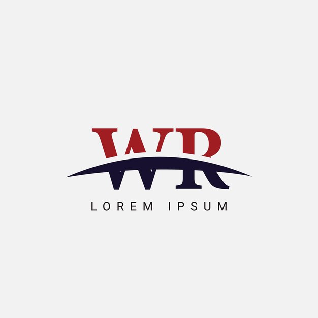 Alfabeto WR RW letra estilo monograma moderno elemento vectorial del logotipo