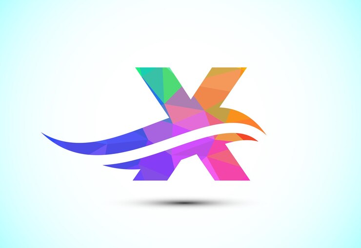 Vector alfabeto x con diseño de logotipo de ola oceánica o ola oceánica símbolo alfabético gráfico para la identidad empresarial corporativa