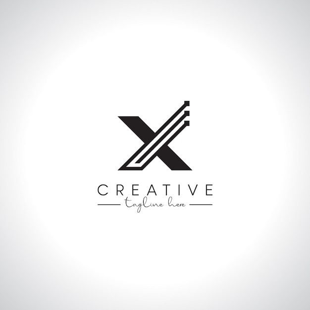 Alfabeto X Letra Diseño de logotipo de tecnología moderna Símbolo vectorial de logotipo digital inicial