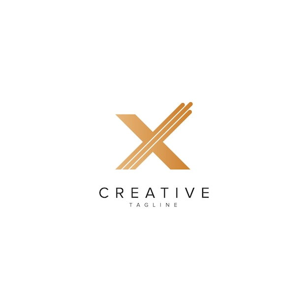Alfabeto X letra estilo de lujo moderno línea elemento vectorial del logotipo