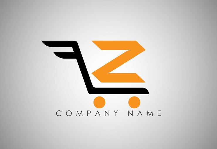 Alfabeto Z El logotipo del carrito de compras diseña el concepto Ilustración Iconos