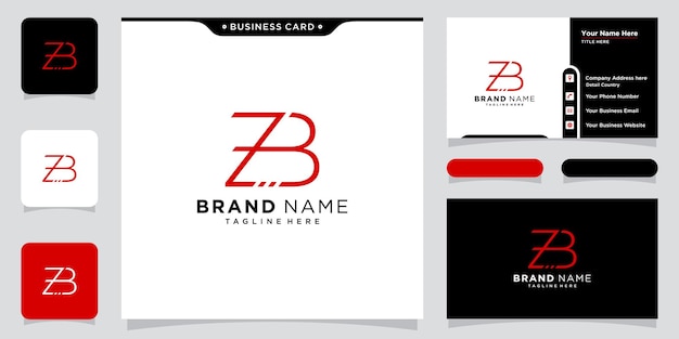 Alfabeto ZB ilustración monograma vector logo plantilla