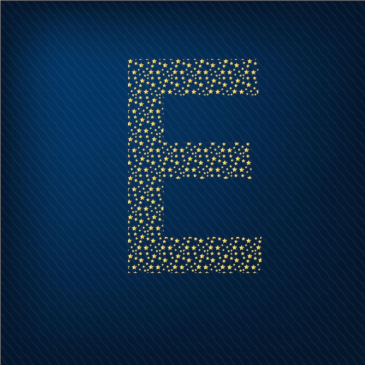 Vector alfabetos ingleses capitales estrellas iniciales vector premium