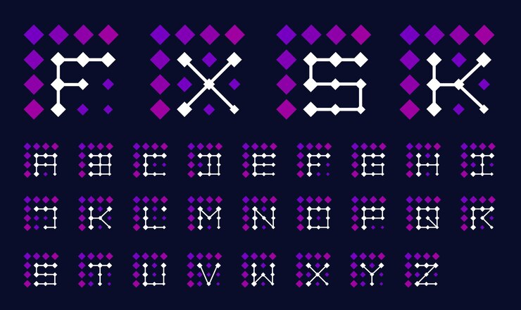 Vector alfabetos vectoriales ingleses libres az letras mayúsculas alfabetos logotipo alfabeto digital abstracto moderno