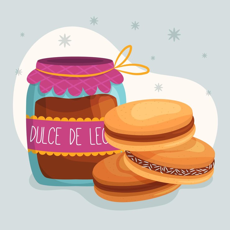 Vector alfajor dibujado a mano