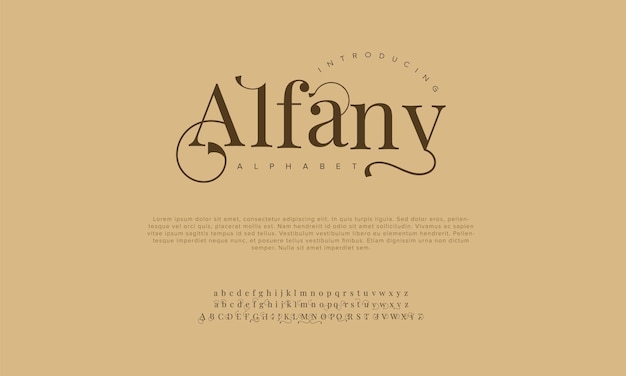Alfany lujo premium alfabeto árabe letras y números elegante tipografía islámica boda de Ramadán