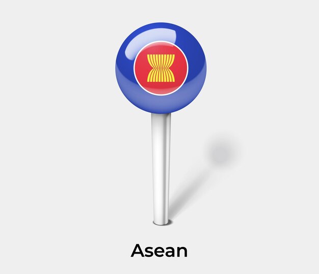 Alfiler de la ASEAN para la ilustración de vector de mapa