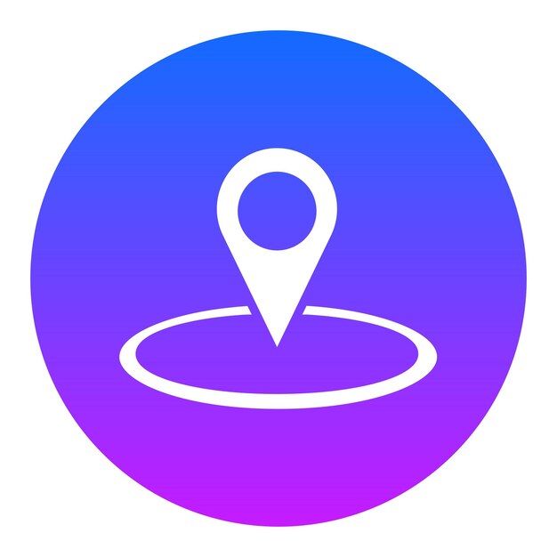 un alfiler azul con un alfiler en el medio