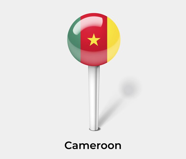 Alfiler de Camerún para la ilustración de vector de mapa