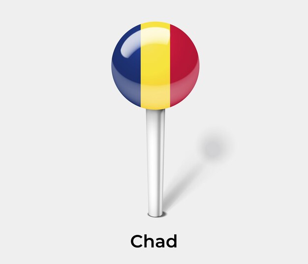 Alfiler de Chad para la ilustración de vector de mapa
