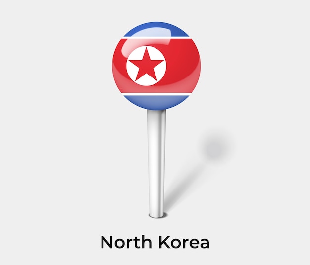 Alfiler de Corea del Norte para la ilustración de vector de mapa