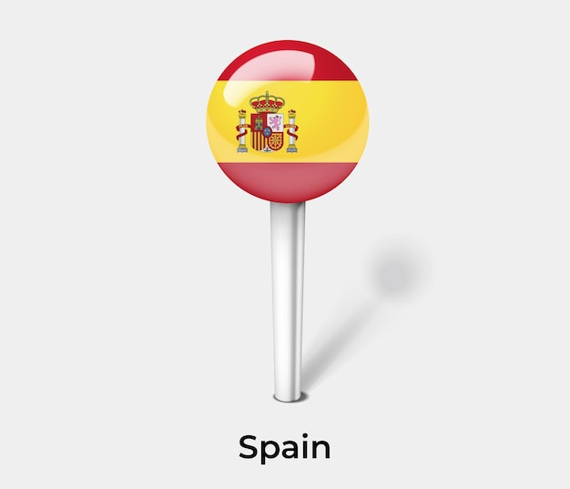 Alfiler de España para la ilustración de vector de mapa