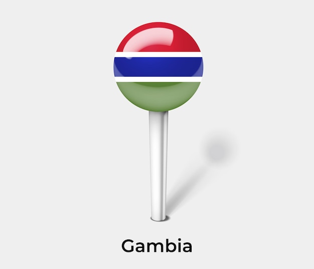 Alfiler de gambia para la ilustración de vector de mapa