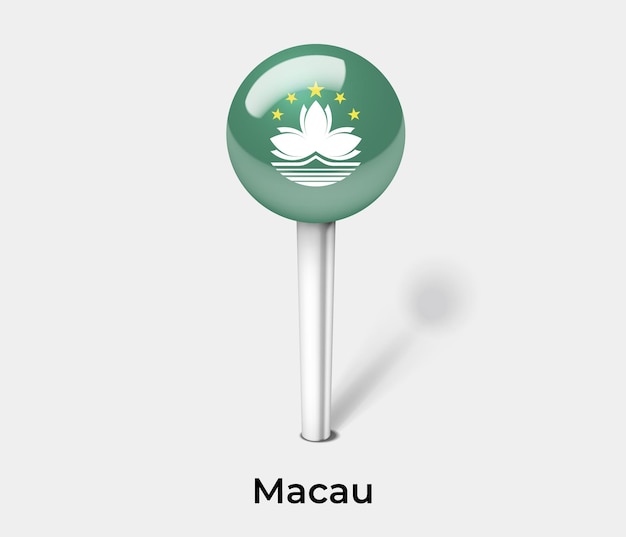 Alfiler de Macao para la ilustración de vector de mapa