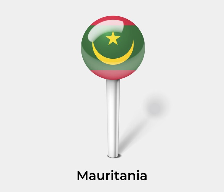 Vector alfiler de mauritania para la ilustración de vector de mapa