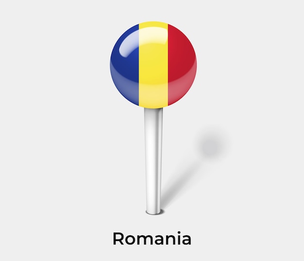 Alfiler de Rumania para la ilustración de vector de mapa