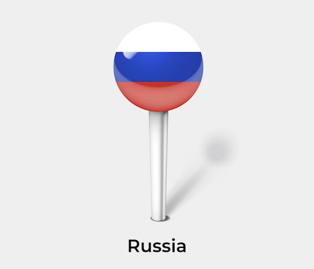 Alfiler de rusia para la ilustración de vector de mapa