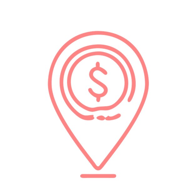 un alfiler con un signo de dólar en él que dice dólar