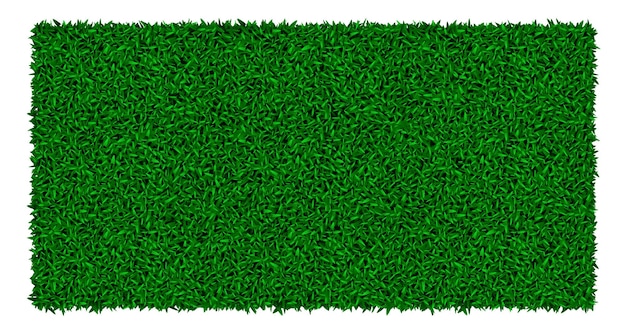 Vector alfombra de césped artificial rectangular verde con textura hierba
