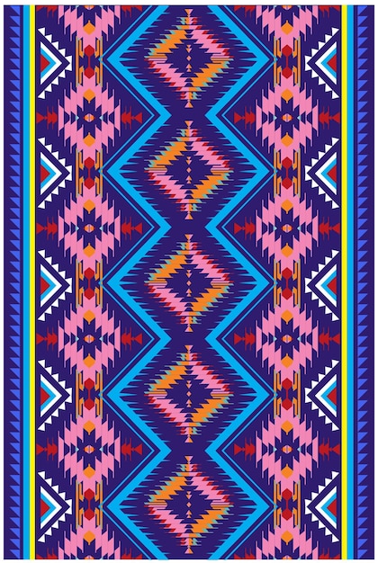 Una alfombra colorida con un patrón de la palabra nativo americano.