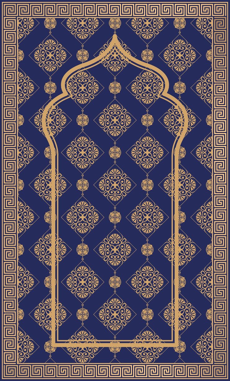 Alfombra de oración de patrón marroquí de lujo sj048
